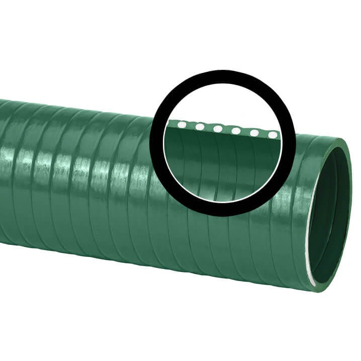 Green 2 ID 20 Length 2 Male X Female NPSM 65 psi Max Pressure Abbott Rubber PVC Suction Hose Assembly 