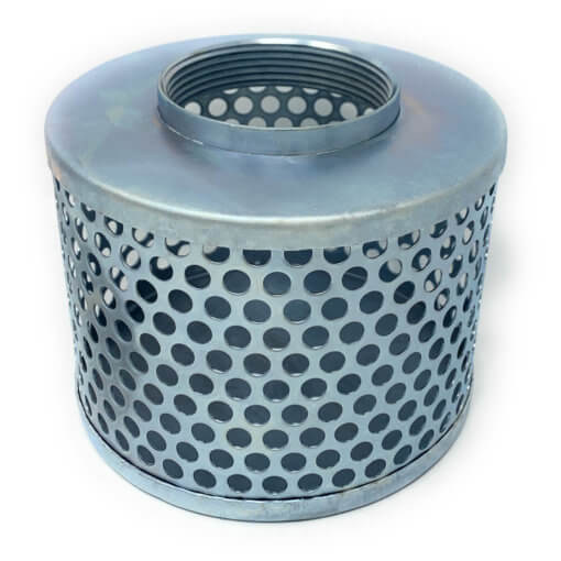 3" Round Hole Suction Strainer, Plated Steel