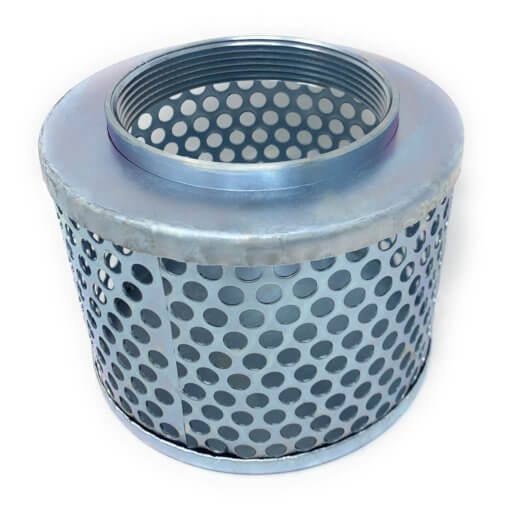 4" Round Hole Suction Strainer, Plated Steel