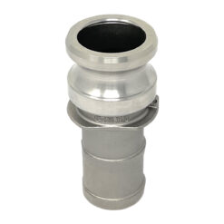 Stainless Steel 1-1/2" Type E Cam and Groove Fitting, Male Camlock to Hose Shank (CAM-15-E-SS)