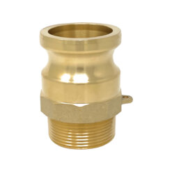 Gloxco Brass Type F Cam and Groove Fitting, 1-1/2" Male Camlock Adapter x 1-1/2" Male NPT (CAM-15-F-BR)