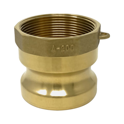 Brass Type A Cam and Groove Fitting, 2" Male Camlock x 2" Female NPT (CAM-20-A-BR)