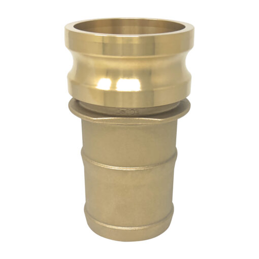 Brass 3" Type E Cam and Groove Fitting, Male Camlock to Hose Shank (CAM-30-E-BR)