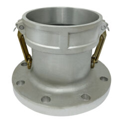 Aluminum Type FC Cam and Groove Fitting, 6" Female Camlock Coupler x 150# Flange (CAM-60-FC-AL)