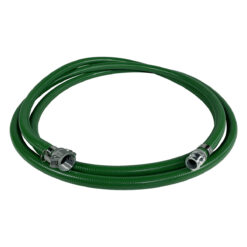 1" Green PVC Suction Hose Assembly, Male Camlock x Female Camlock, 85 PSI, 20' Length
