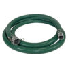 2" Green PVC Suction Hose Assembly, Male Camlock x Female Camlock, 65 PSI, 20' Length
