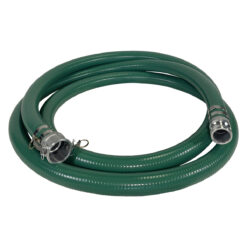 2" Green PVC Suction Hose Assembly, Male Camlock x Female Camlock, 65 PSI, 20' Length