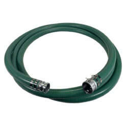 2" Green PVC Suction Hose Assembly, Male Camlock x Female Camlock, 65 PSI, 30' Length