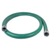 3" Green PVC Suction Hose Assembly, Male Camlock x Female Camlock, 60 PSI, 20' Length