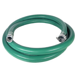 3" Green PVC Suction Hose Assembly, Male Camlock x Female Camlock, 60 PSI, 30' Length