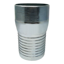 Combination (KC) Nipple Fitting, 4" Hose Shank x 4" Male NPT, Zinc Plated Steel (KCN-400-NPT-GS)