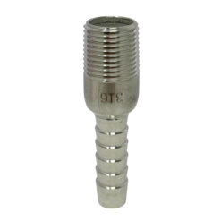 Combination (KC) Nipple Fitting, 1/2" Hose Shank x 1/2" Male NPT, Stainless Steel (KCN-050-NPT-SS)