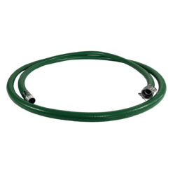 1-1/2" Green PVC Suction Hose Assembly, Female Camlock x Male NPT KC Nipple, 70 PSI, 20' Length