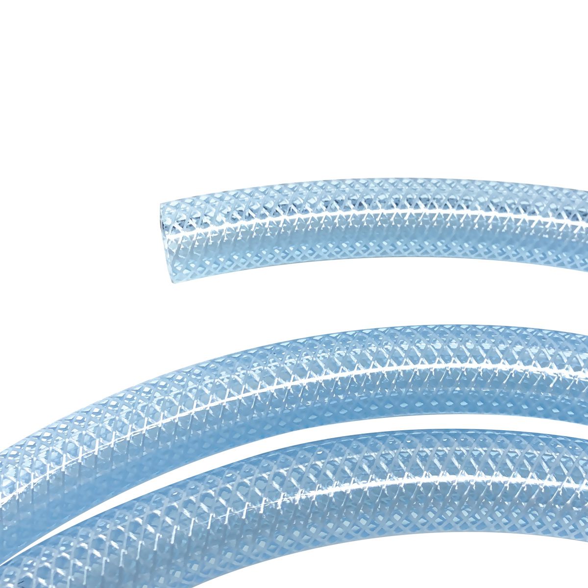 Gloxco Clear Braided PVC Tube, Food Grade Hose, 1/2 ID, 100 Ft Length