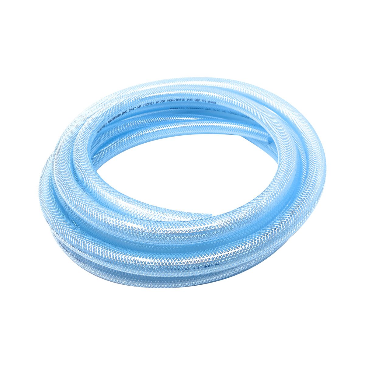 Gloxco Clear Braided PVC Tube, Food Grade Hose, 3/4 ID, 25 Ft Length