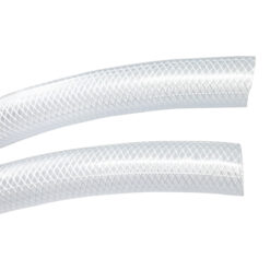 Gloxco Clear Braided PVC Tubing, Food Grade, Heavy Duty Reinforced Hose, 1
