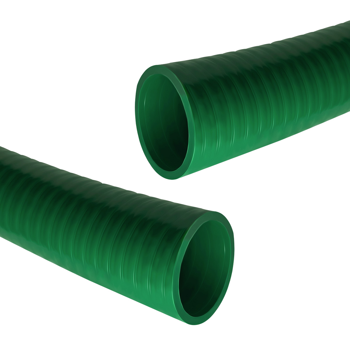 Gloxco 1-1/4" ID Green PVC Suction Hose, 85 PSI