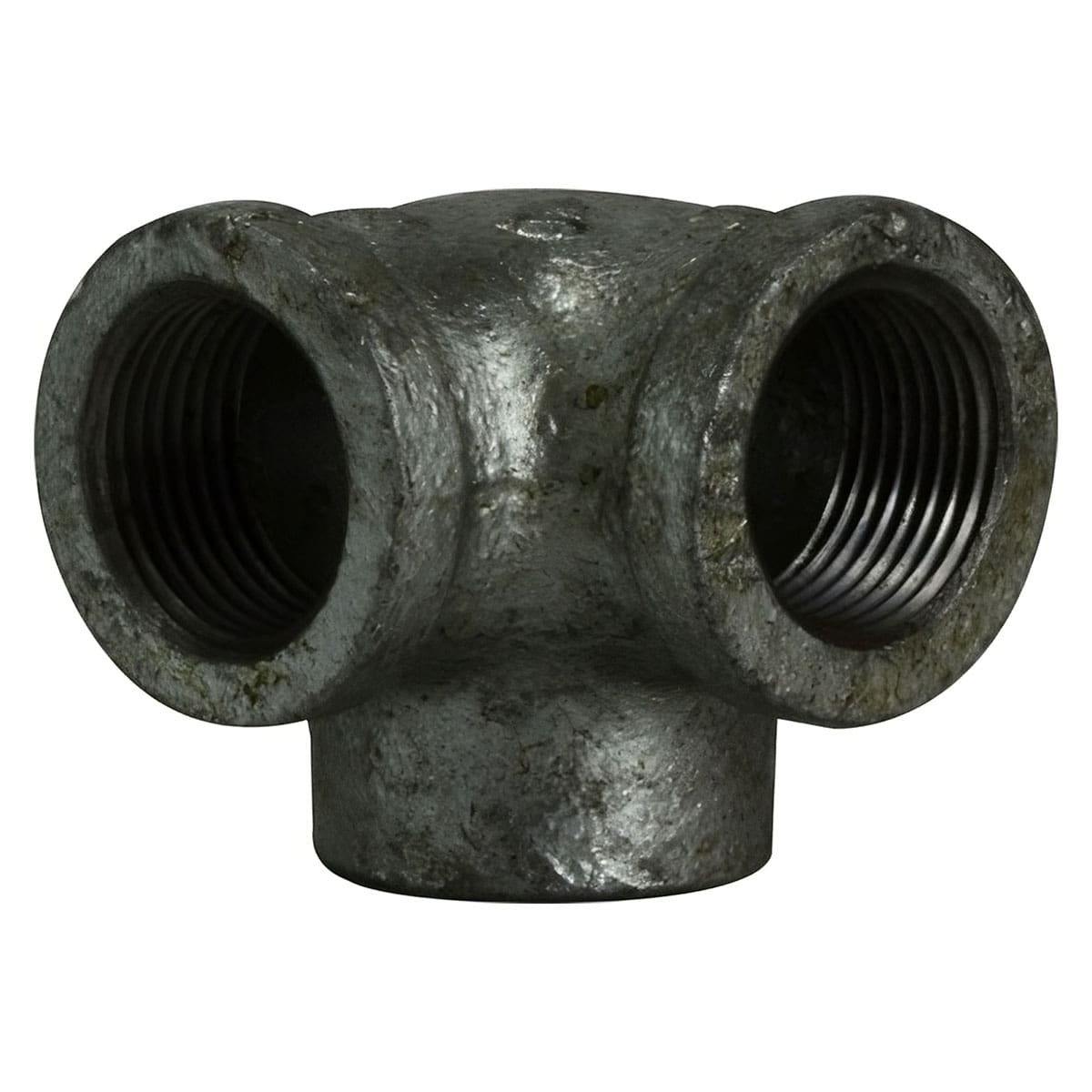 1/2" Pipe Fitting Side Outlet Elbow, 150# Galvanized Malleable Iron, Female NPT Threads