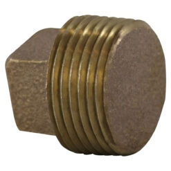3/4" Pipe Fitting Solid Square Head Plug, 3/4" Male NPT x Solid Square Head Plug, 125# Bronze