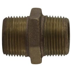 1/8" Pipe Fitting Hex Nipple, 125# Bronze, Male NPT Threads