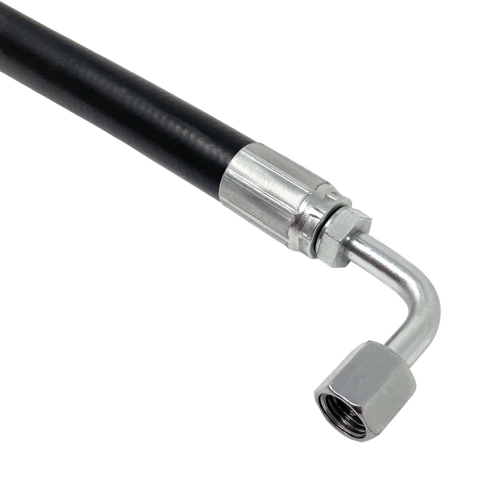 Hydraulic Crimp Fittings, Female JIC, 90 Degree, Medium Drop, 1/4"