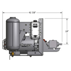 NVE 607 PRO Challenger Vacuum Pump Muffler Package, Clockwise Rotation, Top Valve, Fan Cooled, Angle Drive Adapter, Pump Stand Complete Package (NVE-117-607P-MUF-FD)