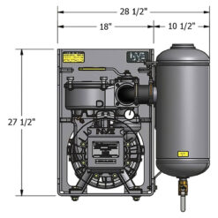 NVE 607 PRO Challenger Vacuum Pump Muffler Package, Clockwise Rotation, Top Valve, Fan Cooled, Angle Drive Adapter, Pump Stand Complete Package (NVE-117-607P-MUF-FD)